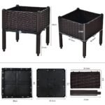 Pakeltas daržo lysvės vazonas su atramomis (Ruda)