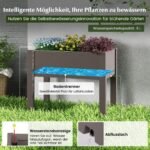 Pakeltas plastikinis daržas su savaime laistymo sistema (Kavos)