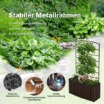 Gėlynas su atramine grotelių konstrukcija 61 x 20 x 111 cm (Juoda)