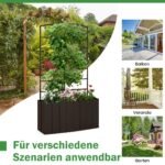 Gėlynas su atramine grotelių konstrukcija 61 x 20 x 111 cm (Juoda)