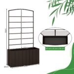 Gėlynas su atramine grotelių konstrukcija 61 x 20 x 111 cm (Juoda)