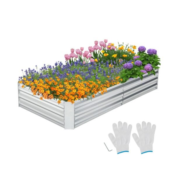 Cinkuotas metalinis lysvės paaukštinimas daržui (Sidabrinė)