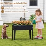 Pakeltas sėjamasis lovelis 100 x 40 x 80 cm metalinis (Juoda)