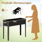 Pakeltas sėjamasis lovelis 100 x 40 x 80 cm metalinis (Juoda)