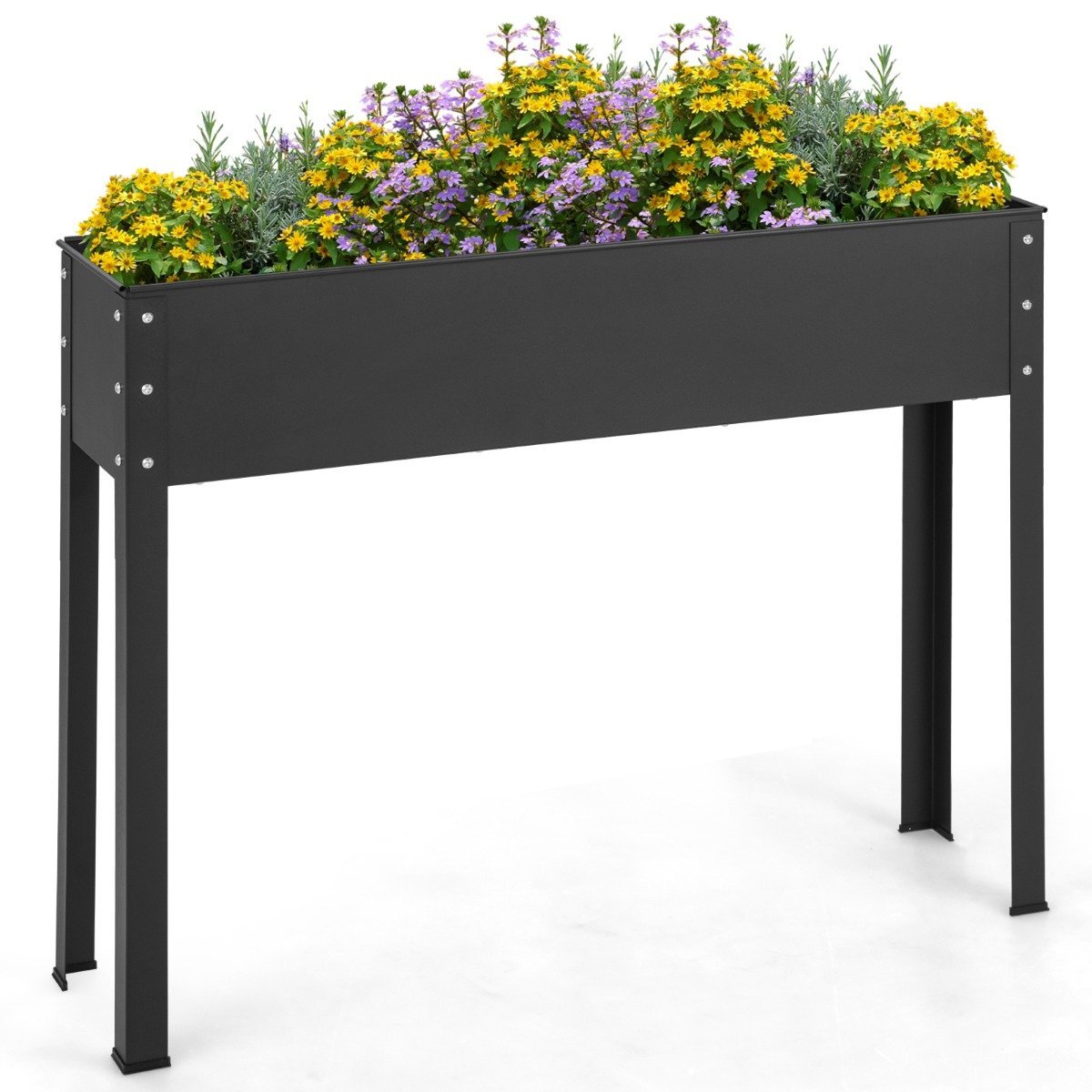 hochbeet-pflanzkasten-11049_1_ Pakeltas metalinis gėlynas-daržas 102 x 26 5 x 80 cm (Juoda)