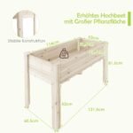 Medinė pakeliama lysvės dėžė su drenažu (Natūrali)