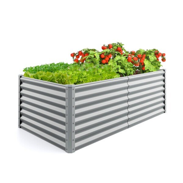 Metalinė pakelta lysvė 180x95x60 cm su sustiprintomis atramomis (Pilka)