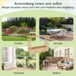 Pakeltas pušies medienos gėlynas su atrama ir stogeliu (Natūrali)