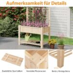 Pakeltas gėlynas su atrama ir lentynėle (Natūrali)