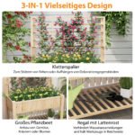 Pakeltas gėlynas su atrama ir lentynėle (Natūrali)