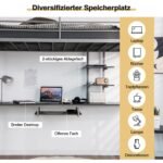 Aukštos lovos rėmas su stalu ir kopėčiomis (Sidabrinė)