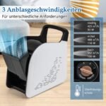 Galingas 130W ventiliatorius 3 greičiai 185° reguliuojamas galvutės kampas (Juoda ir balta)