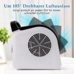 Galingas 130W ventiliatorius 3 greičiai 185° reguliuojamas galvutės kampas (Juoda ir balta)
