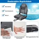 Sulankstoma valties sėdynė su 10 cm putplasčio paminkštinimu (Juoda)