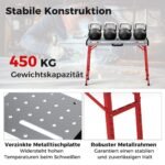 Reguliuojamo aukščio suvirinimo stalas 450 kg keliamosios galios (Raudona)