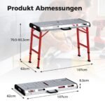 Reguliuojamo aukščio suvirinimo stalas 450 kg keliamosios galios (Raudona)