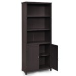 Daugiatvilė spinta su durelėmis ir atviromis lentynomis (Kavos)