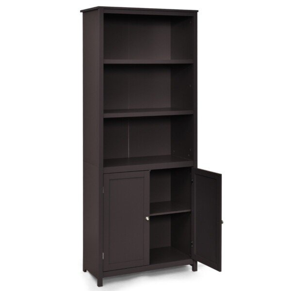 Daugiatvilė spinta su durelėmis ir atviromis lentynomis (Kavos)