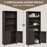 Daugiatvilė spinta su durelėmis ir atviromis lentynomis (Kavos)