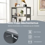 Aukšta vonios spintelė su 2 durelėmis ir atviromis lentynomis (Pilka)