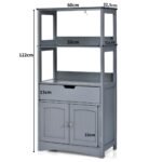 Aukšta vonios spintelė su 2 durelėmis ir atviromis lentynomis (Pilka)