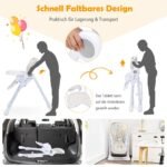 Reguliuojamo aukščio vaikiška maitinimo kėdutė su nuimamu padėklu (Pilka)