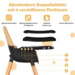 Universalus 4-in-1 vaikiškos maitinimo kėdutės ir staliuko komplektas (Ruda)