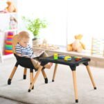 Universalus 4-in-1 vaikiškos maitinimo kėdutės ir staliuko komplektas (Ruda)