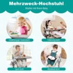 Reguliuojama kūdikio maitinimo kėdutė su atlenkiama funkcija (Smėlio)