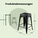Komplektas 4 baro kėdžių su atrama kojoms iki 150 kg (Juoda)
