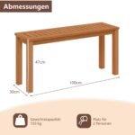 Tvirtas medinis suoliukas be atlošo dvivietis 150 kg (Natūrali)