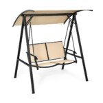 Sodo supynės su reguliuojamu stogeliu dvivietės (Smėlio)