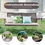 Sūpuoklinis lauko suolas su pagalvėlėmis (Balta)