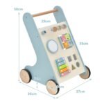 Medinis stumdomas vežimėlis su ksilofonu ir kaladėlėmis (Mėlyna)