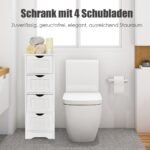 Kompaktiška talpi spintelė su keturiais stalčiais (Balta)