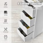 Kompaktiška talpi spintelė su keturiais stalčiais (Balta)