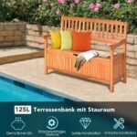 Sodo suoliukas su daiktadėže iš akacijos (Natūrali)