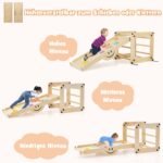 Medinis Montessori kylančių žaislų rinkinys su reguliuojama rampa (Natūrali)