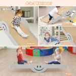 Medinis Montessori laipiojimo komplektas su reguliuojama rampa (Pilka)