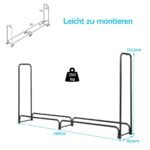 Ilgas metalinis malkų laikiklis su PVC danga (Juoda)