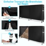 Ilgas metalinis malkų laikiklis su PVC danga (Juoda)