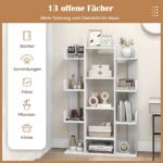 Knygų lentyna medžio formos 13 atvirų skyrių (Balta)