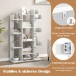 Knygų lentyna medžio formos 13 atvirų skyrių (Balta)