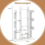 Knygų lentyna medžio formos 13 atvirų skyrių (Balta)