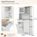 Virtuvės spintelė su atverčiamu šiukšliadėžės skyriumi ir stalčiais (Balta)
