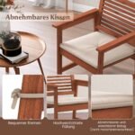 Sodo valgomojo kėdžių komplektas iš natūralaus medžio su porankiais (2 vnt.) (Natūrali)