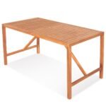 Stačiakampis akacijos medienos sodo stalas 140x75 cm (Natūrali)