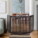 Sulankstomas trijų sekcijų medinis šunų aptvaras (Ruda)