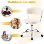 Biuro kėdė su reguliuojamu aukščiu ir besisukančia funkcija (Balta)