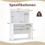 Darbo stalas su magnetine lenta ir ištraukiama klaviatūros atrama (Balta)